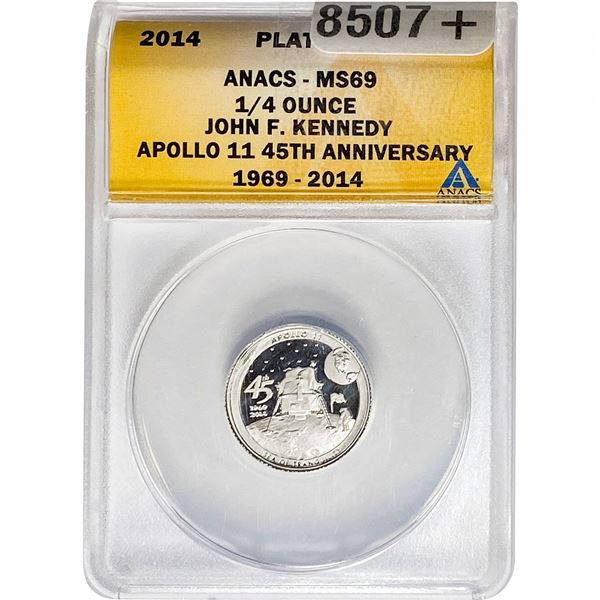 2014 Platinum Medal 1/4oz JFK ANACS MS69