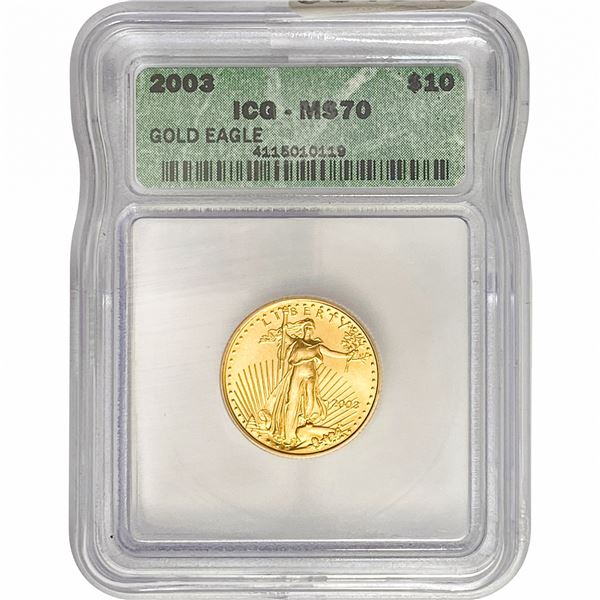2003 G$10 Eagle 1/4oz ICG MS70