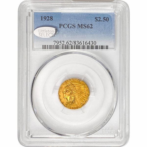 1928 $2.50 Gold Quarter Eagle PCGS MS62