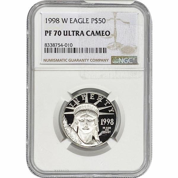 1998-w P$50 Eagle 1/2oz NGC PF70 Ultra Cameo