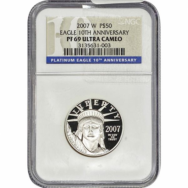 2007-W P$50 Eagle 1/2oz NGC PF69 Ultra Cameo