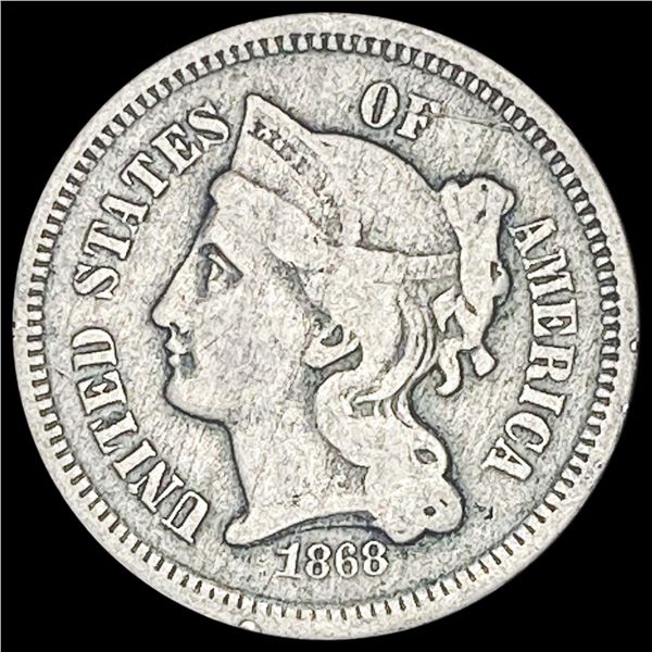 1868 Nickel Three-Cent Piece LIGHTLY CIRCULATED