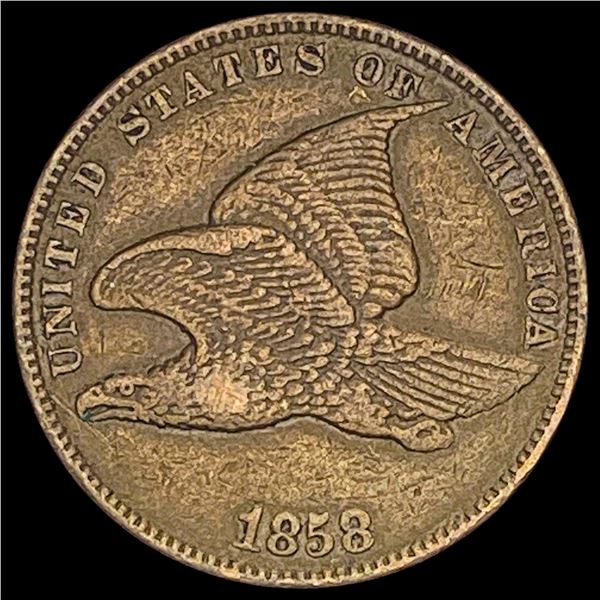 1858 Copper-Nickel Flying Eagle Cent CLOSELY UNCIRCULATED