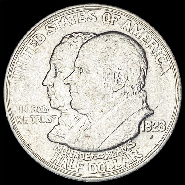 1923-S Silver Monroe Doctrine Centennial Half Dollar CLOSELY UNCIRCULATED