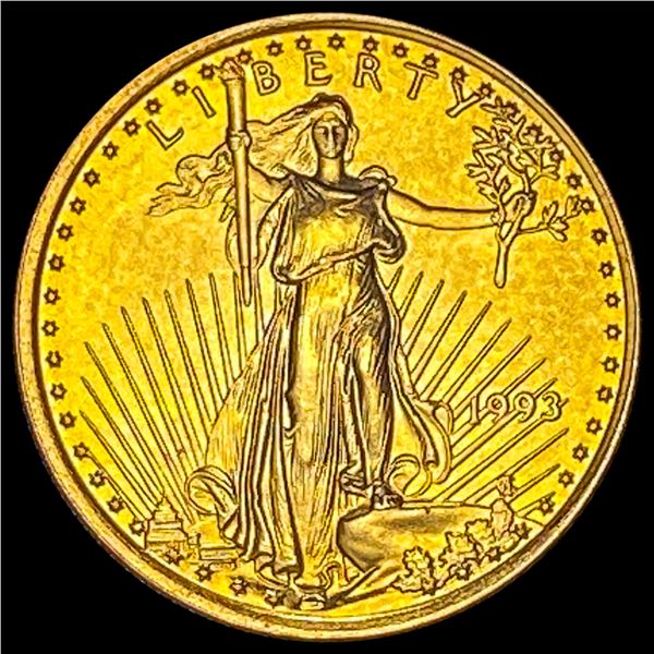 1993 1/10 oz Gold American Eagle $5 SUPERB GEM BU
