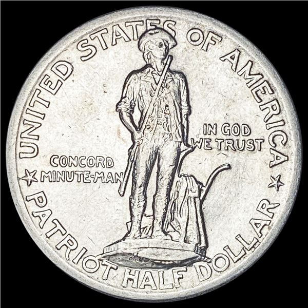 1925 Silver Lexington-Concord Half Dollar CLOSELY UNCIRCULATED