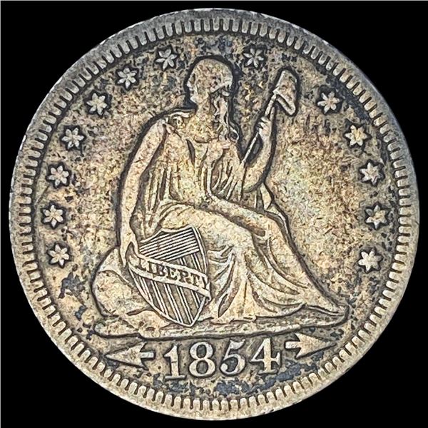 1854 Arrows Seated Liberty Quarter NEARLY UNCIRCULATED