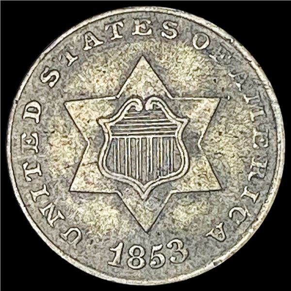 1853 Silver Three-Cent Piece CLOSELY UNCIRCULATED
