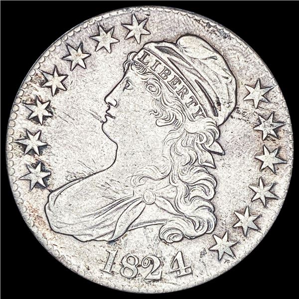 1824 Capped Bust Half Dollar NEARLY UNCIRCULATED