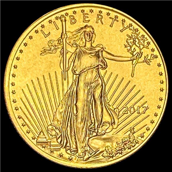 2017 1/10 oz Gold American Eagle $5 SUPERB GEM BU