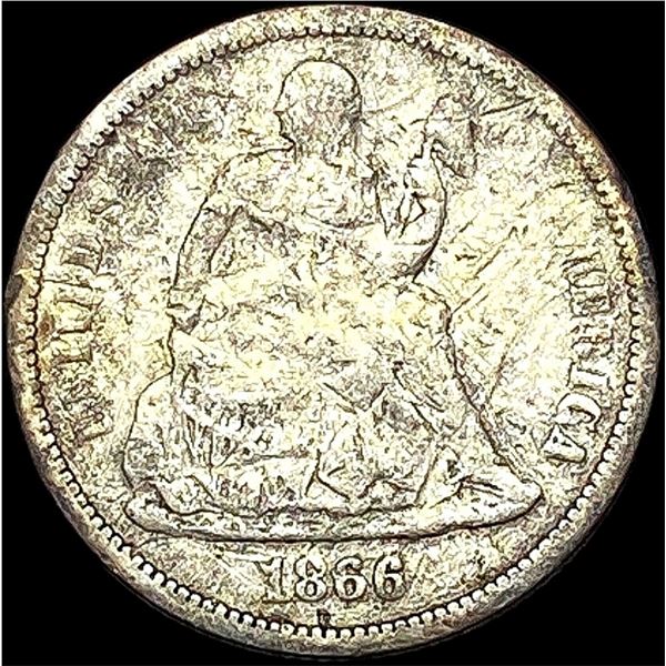 1866-S Silver DimeLIGHTLY CIRCULATED