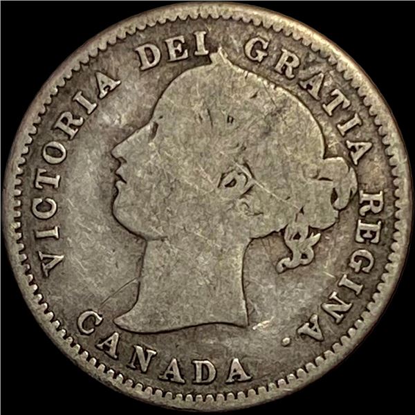 1858 Canada Silver 10 Cents NICELY CIRCULATED