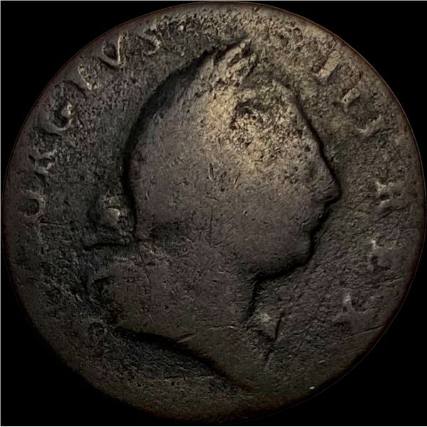 1774-1782 Hibernia 1/2 Penny-George III  NICELY CIRCULATED