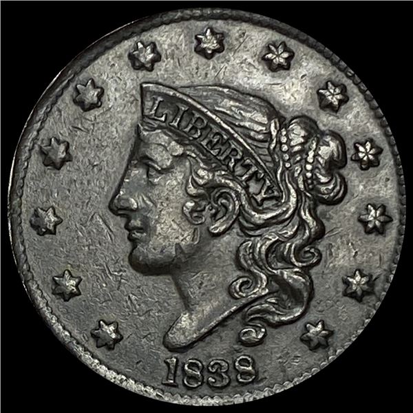 1838 Coronet Head Large Cent HIGH GRADE