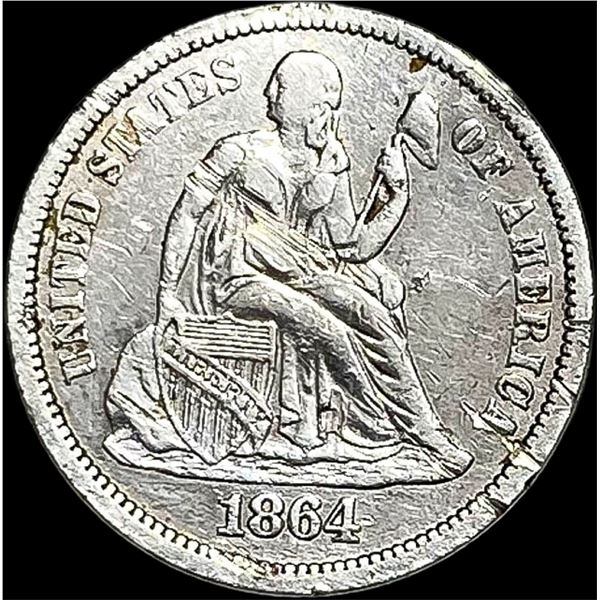 1864-S Seated Liberty Dime NEARLY UNCIRCULATED