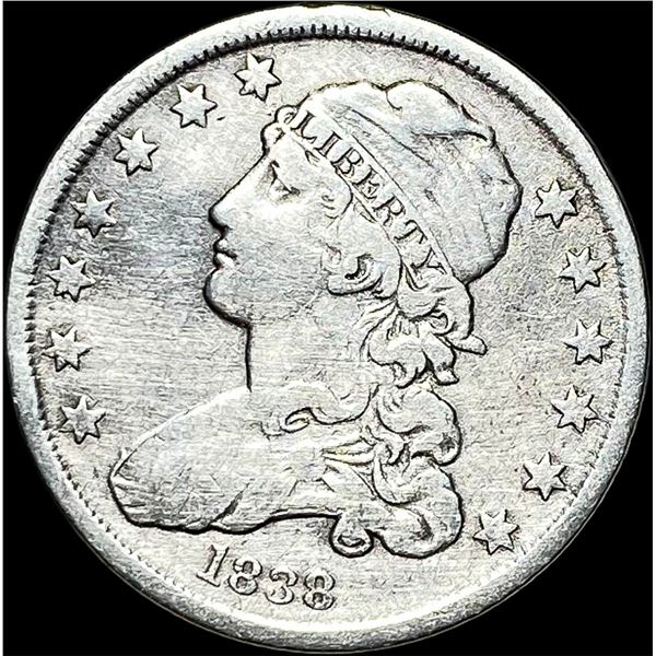 1838 Capped Bust Silver Quarter NEARLY UNCIRCULATED