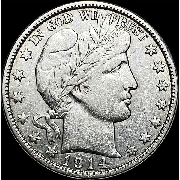 1914-S Silver Barber Half Dollar CLOSELY UNCIRCULATED