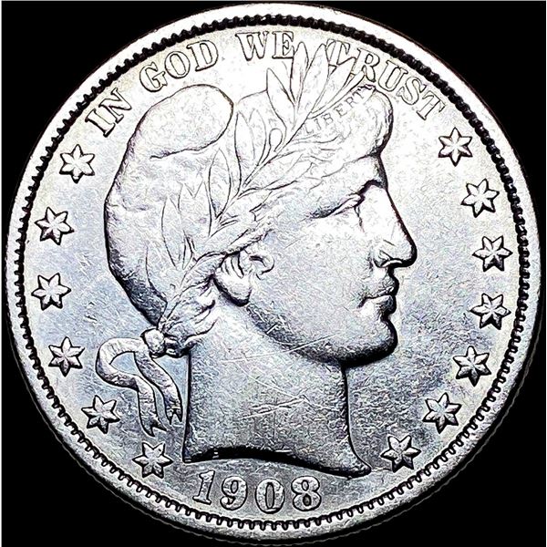 1908-O Silver Barber Half Dollar LIGHTLY CIRCULATED