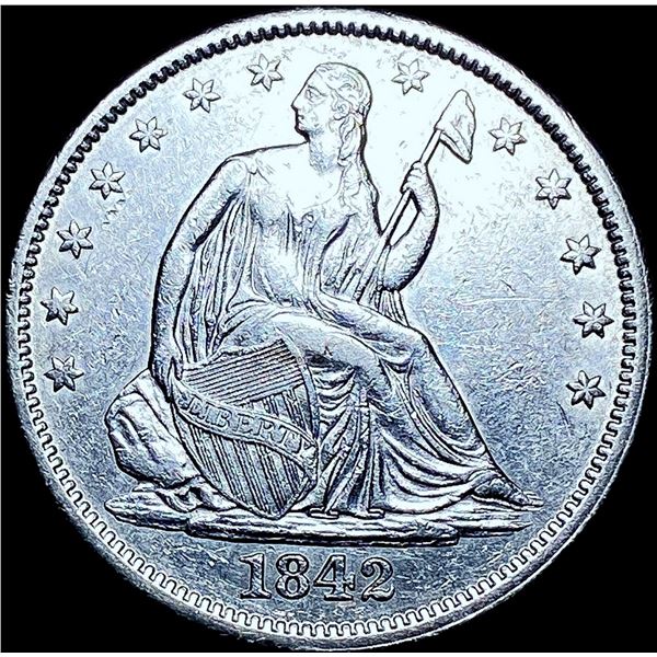 1842 Seated Liberty Half Dollar CLOSELY UNCIRCULATED