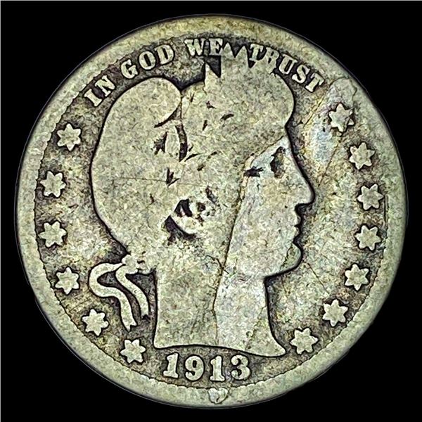 1913 Barber Silver Quarter NICELY CIRCULATED