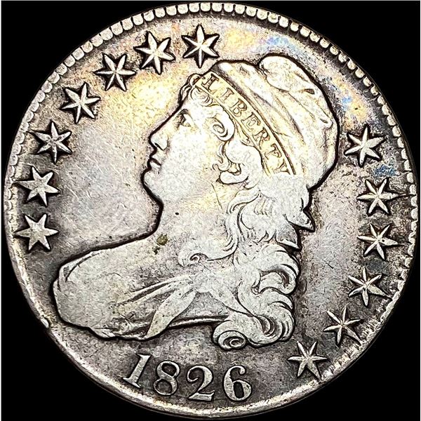 1826 Capped Bust Half Dollar LIGHTLY CIRCULATED