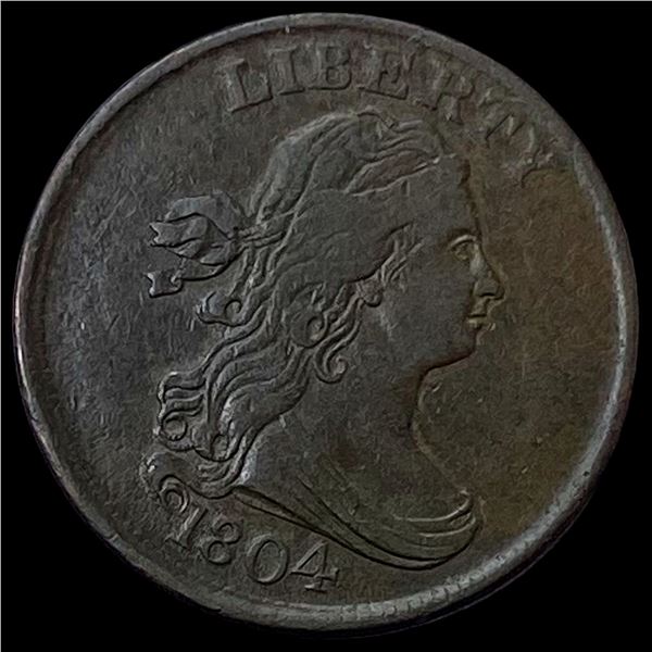 1804 Copper Draped Bust Half Cent NEARLY UNCIRCULATED