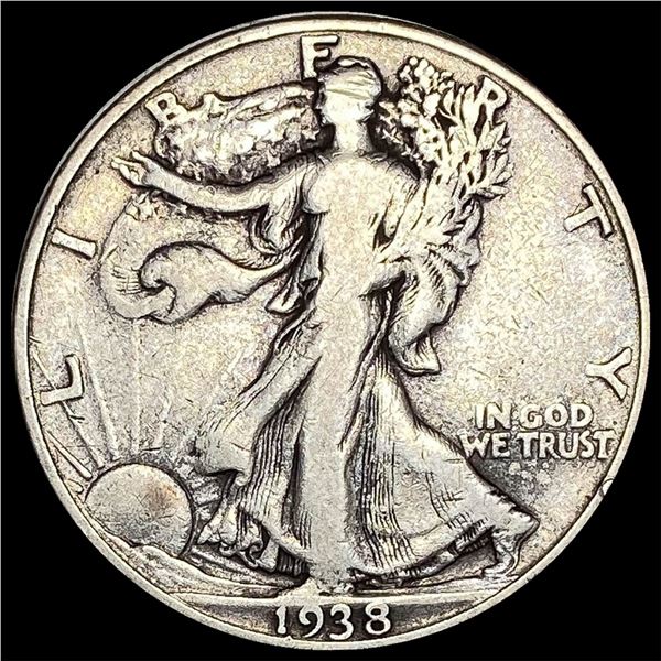 1938-D Silver Walking Liberty Half Dollar LIGHTLY CIRCULATED