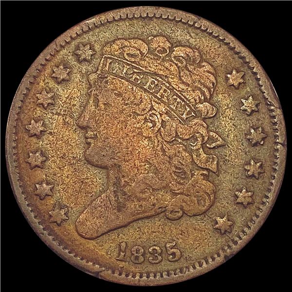 1835 Classic Head Half Cent NEARLY UNCIRCULATED
