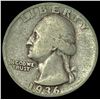 Image 1 : 1936 Washington Silver Quarter LIGHTLY CIRCULATED