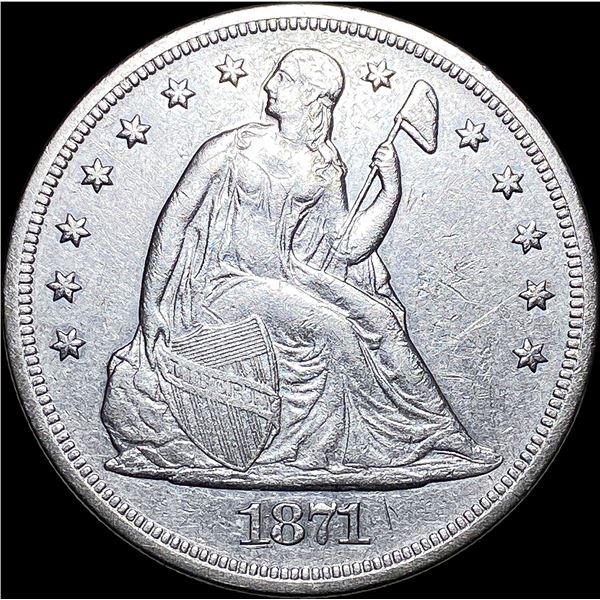 1871 Silver Seated Liberty Dollar CLOSELY UNCIRCULATED
