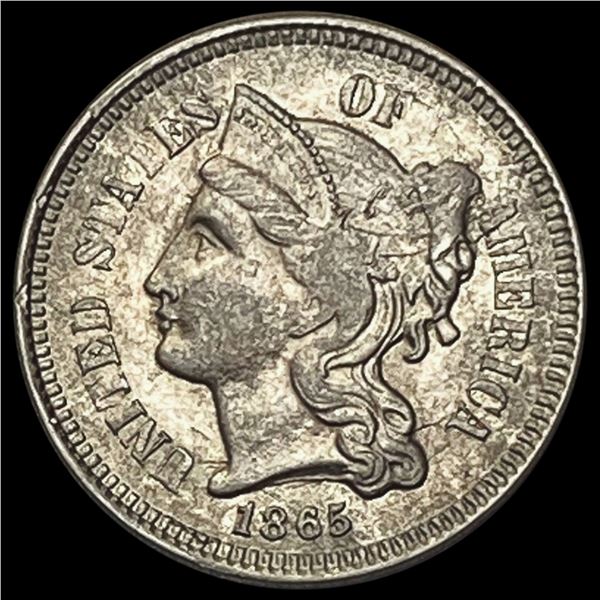 1865 Nickel Three Cent CLOSELY UNCIRCULATED
