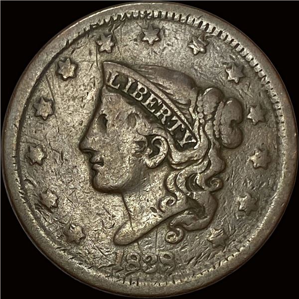 1838 Coronet Head Large Cent LIGHTLY CIRCULATED