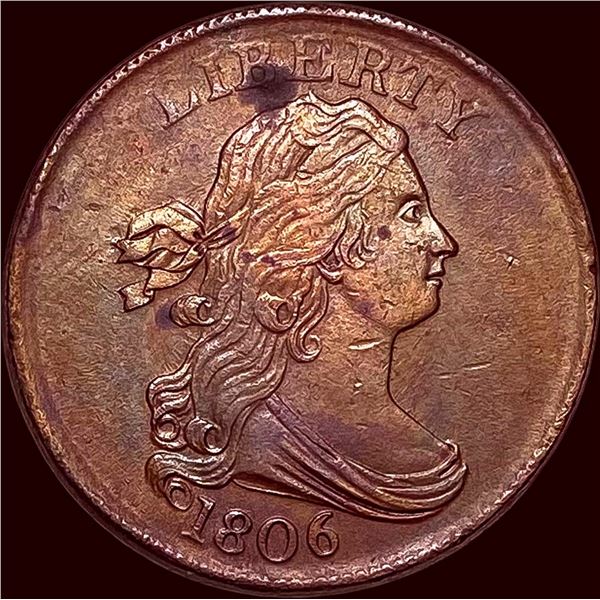 1806 Copper Draped Bust Half Cent CHOICE AU