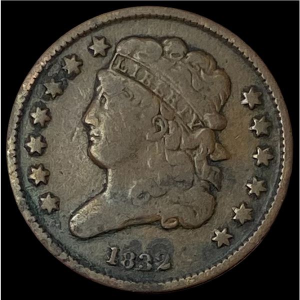 1832 Classic Head Half Cent LIGHTLY CIRCULATED