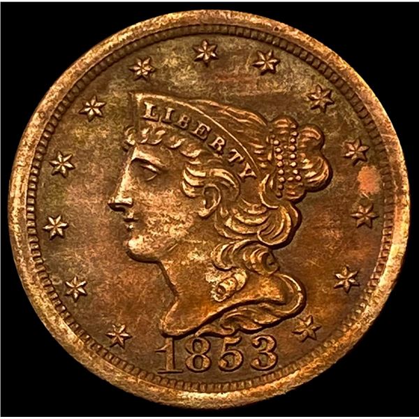 1853 Braided Hair Half Cent UNCIRCULATED