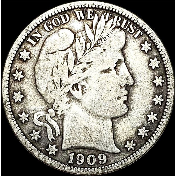 1909 Barber Silver Half Dollar LIGHTLY CIRCULATED