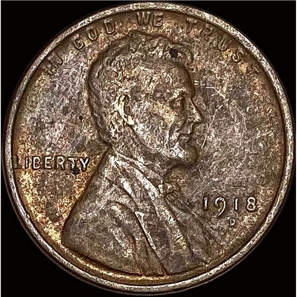 1918-D Lincoln Wheat Cent NEARLY UNCIRCULATED