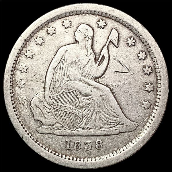 1838 Seated Liberty Quarter NICELY CIRCULATED