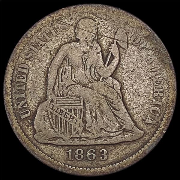 1863-S Seated Liberty Dime NICELY CIRCULATED