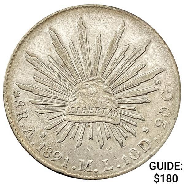 1891As ML Mexico Silver 8 Reales CLOSELY UNCIRCULATED