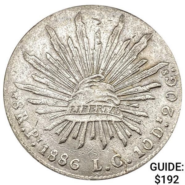 1886Pi LG Mexico Silver 8 Reales CLOSELY UNCIRCULATED
