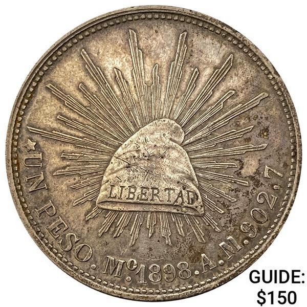 1898Mo AM Mexico Silver Peso CLOSELY UNCIRCULATED