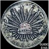 1886Zs IS Mexico Silver 8 Reales Chopmarked NEARLY UNCIRCULATED
