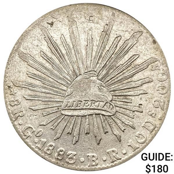 1883Go BR Mexico Silver 8 Reales NEARLY UNCIRCULATED