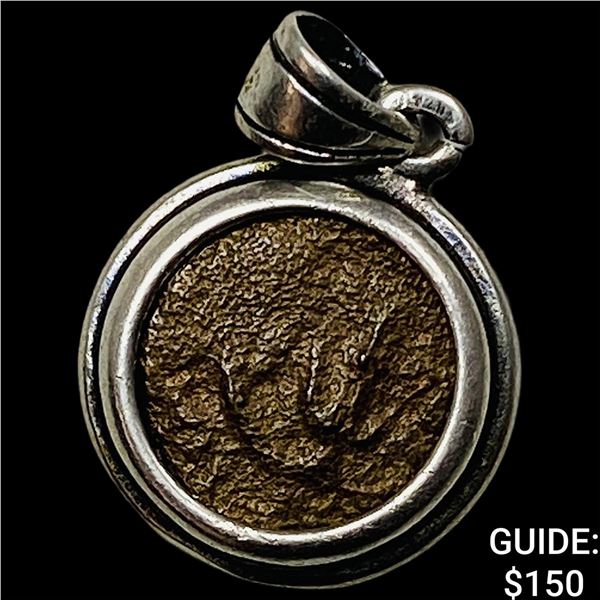 Widow's Mite in Sterling Bezel NEARLY UNCIRCULATED