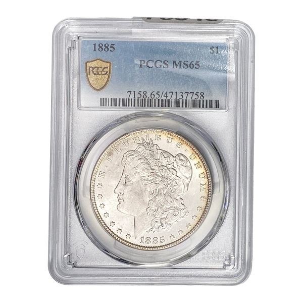 1885 Morgan Silver Dollar PCGS MS65