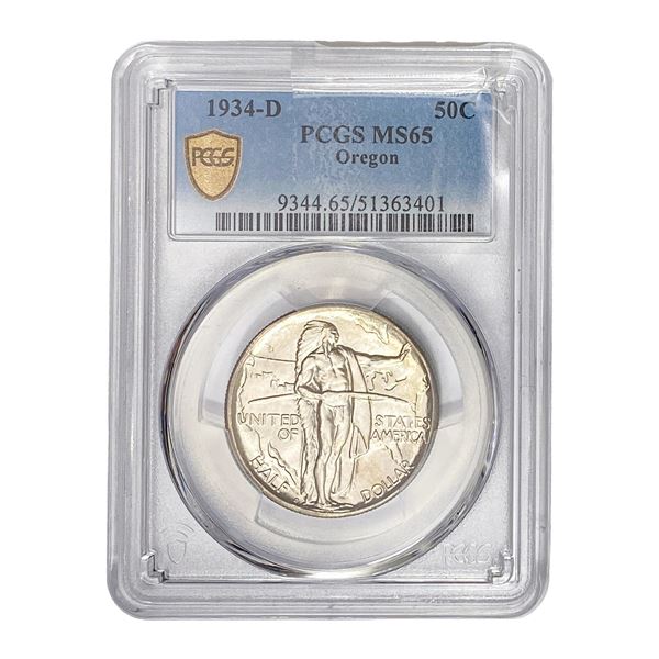 1934-S Oregon Trail Half Dollar PCGS MS65