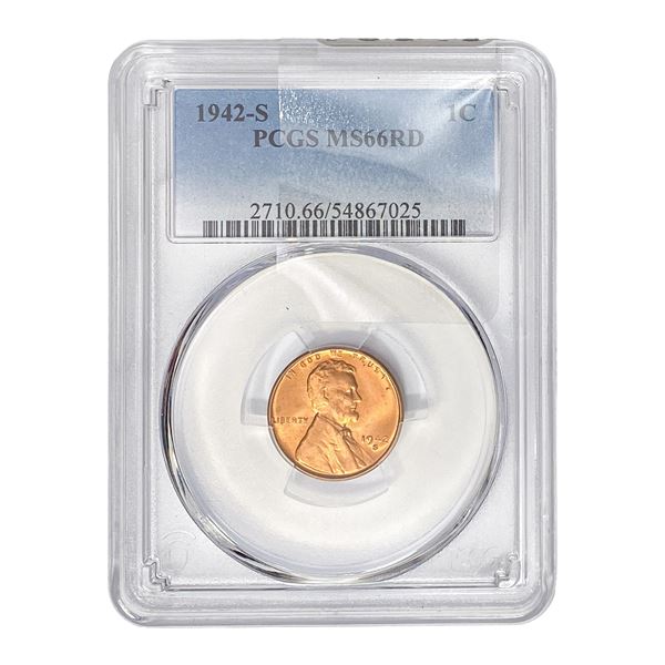 1942-S Wheat Cent PCGS MS66 RD