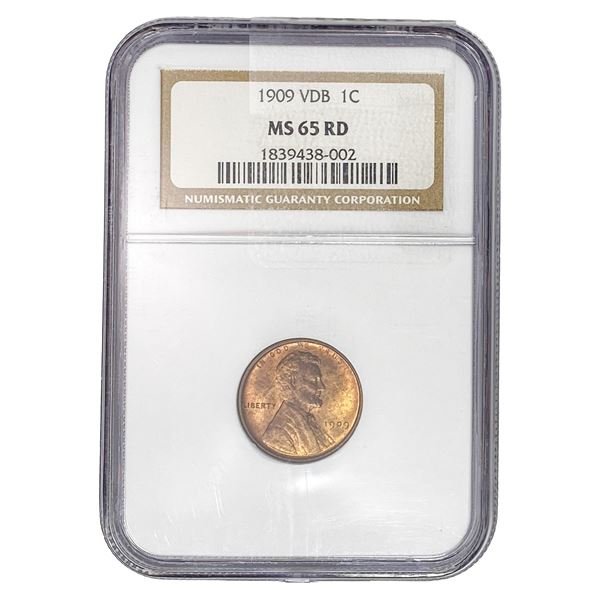 1909 VDB Wheat Cent NGC MS65 RD