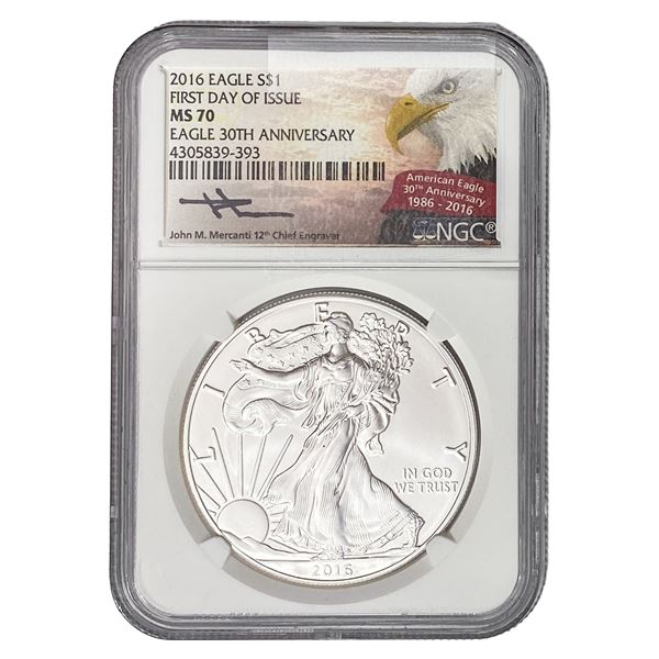 2016 Silver Eagle NGC MS70